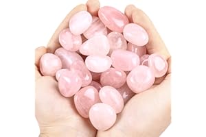 FORBY 3lb Natural Bulk Rose Quartz Tumbled Polished Stones Crystal Set Quartz Stone Kit Real Raw Stones for Home Decoration Reiki Gifts Energy Therapy Beginners-Stone Size 15-30MM