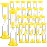 Geelin 24 Pcs 3 Minutes Sand Timer Kids 3 Mins Timer | for Classroom, Acrylic Covered Hourglass Clock, Toothbrush Sand Timing Device for School