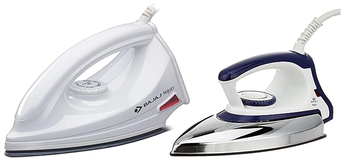 Bajaj Majesty DX 11 1000-Watt Dry Iron (Blue/White) & Majesty DX 6 1000-Watt Dry Iron