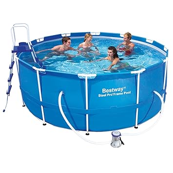 Bestway 56088 Frame Pool 'Steel Pro' Set mit Filterpumpe + Zubehör 366 x 122cm