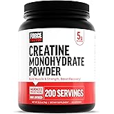 Force Factor Creatine Monohydrate Powder, 5g Micronized Dose to Support Muscle Growth, Strength, Recovery, Cognitive Health & Memory, Unflavored, 200 Servings