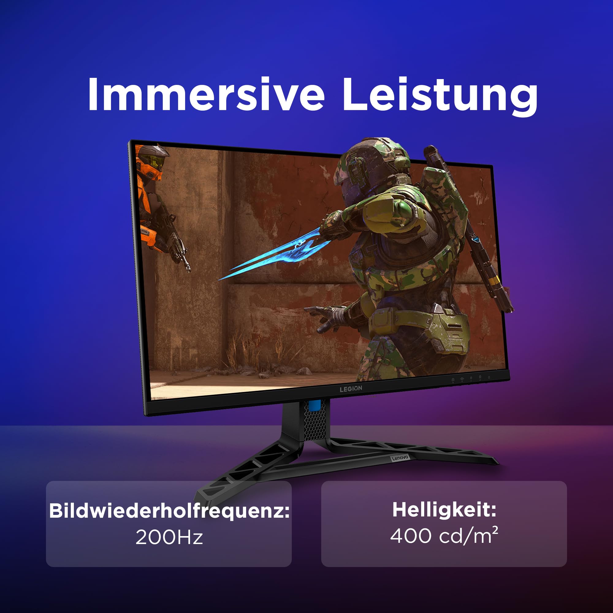 Lenovo Legion R27qe Gen 2 | 27" QHD WLED Gaming Monitor | 2560x1440 | 16:9 | 200 Hz | IPS-Panel | 0.5ms Reaktionszeit | HDMI | DisplayPort | TÜV Eye Comfort Schutz | Raven schwarz | 5.9 kg 7