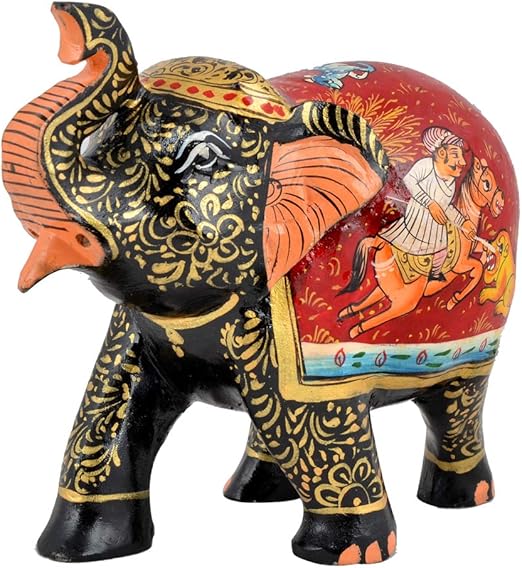 hand carved wooden elephant