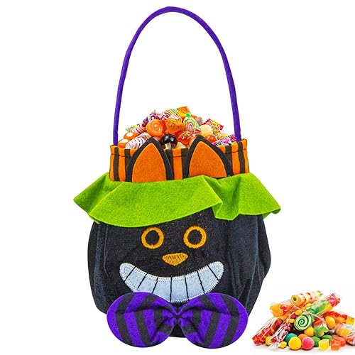 Halloween Candy Bags, Trick or Treat Pumpkin Baskets for Kids Party Gift Bags With Handles, Handbag Tote for Party Supplies A7HMTGD