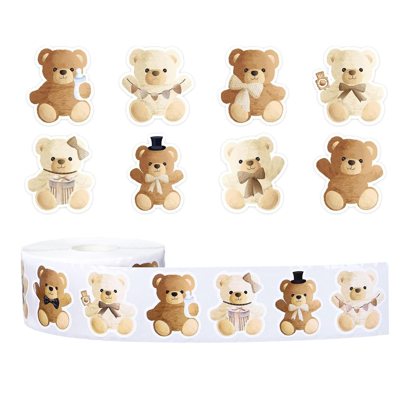 Photo 1 of 500PCS Bears Stickers for Kids Teens Adults,Cute Cartoon Bear Seal Label Self-Adhesive Sticker for Crapbooking Envelopes Teacher Reward Stickers Handmade Baking Cake Box Decor Business Gift Box Crafts
