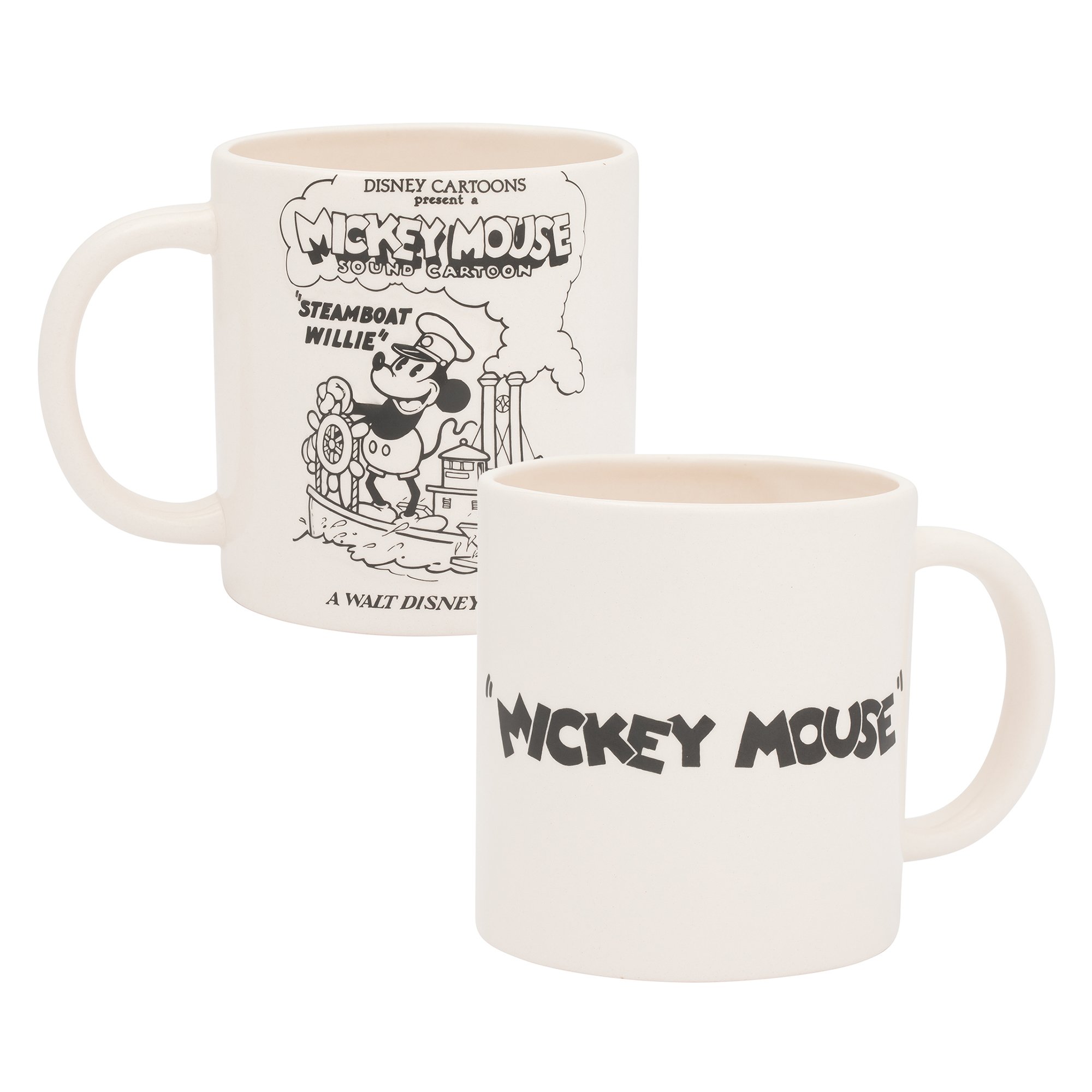 Vandor Disney Mickey Mouse Steamboat Wille 20 oz. Bas Relief Ceramic Mug,White