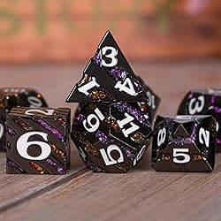 Metal Dice Set DND,Metallic Glitter Stripes D&D