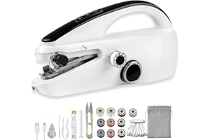MNQAXZ Handheld Sewing Machine Beginner Sewing Machine Mini Sewing Machine for Quick Sewing Hand Held Sewing for All Kinds of Fabrics Maquina de Coser Manual is Great for Quick Clothing Repair