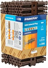 Rawlplug Uno Universal Contract Wallplug 7 mm Brown Pack 288 view 2