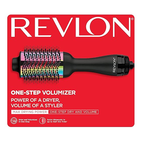 REVLON One-Step Hair Dryer and Volumizer Hot Air Brush, Rainbow