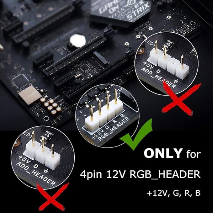 Amazon.com: ALITOVE PC RGB LED Strip Light for Motherboard with 4 Pin RGB  Header (+12V,G,R,B) , Computer Case DIY Lighting for ASUS Aura Sync,  Gigabyte RGB Fusion, MSI Mystic Light, ASRock RGB,