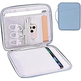 9-11 Inch Tablet Carrying Case, Padded Travel Sleeve Bag for iPad Pro 11-in (M4), iPad 10.9 (10th Gen), iPad Air 11-in (M2), Galaxy Tab S9/S8 (PU-Misty Blue11)