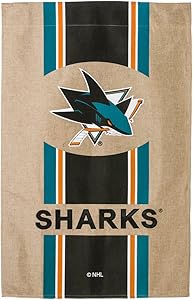Team Sports America Burlap San Jose Sharks House Flag, 28 x 44 inches