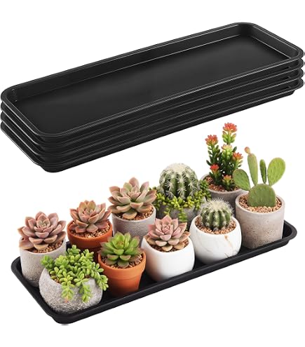 Amazon.com : VUWEZ 2 Pack Plastic Plant Trays - Rectangular 30