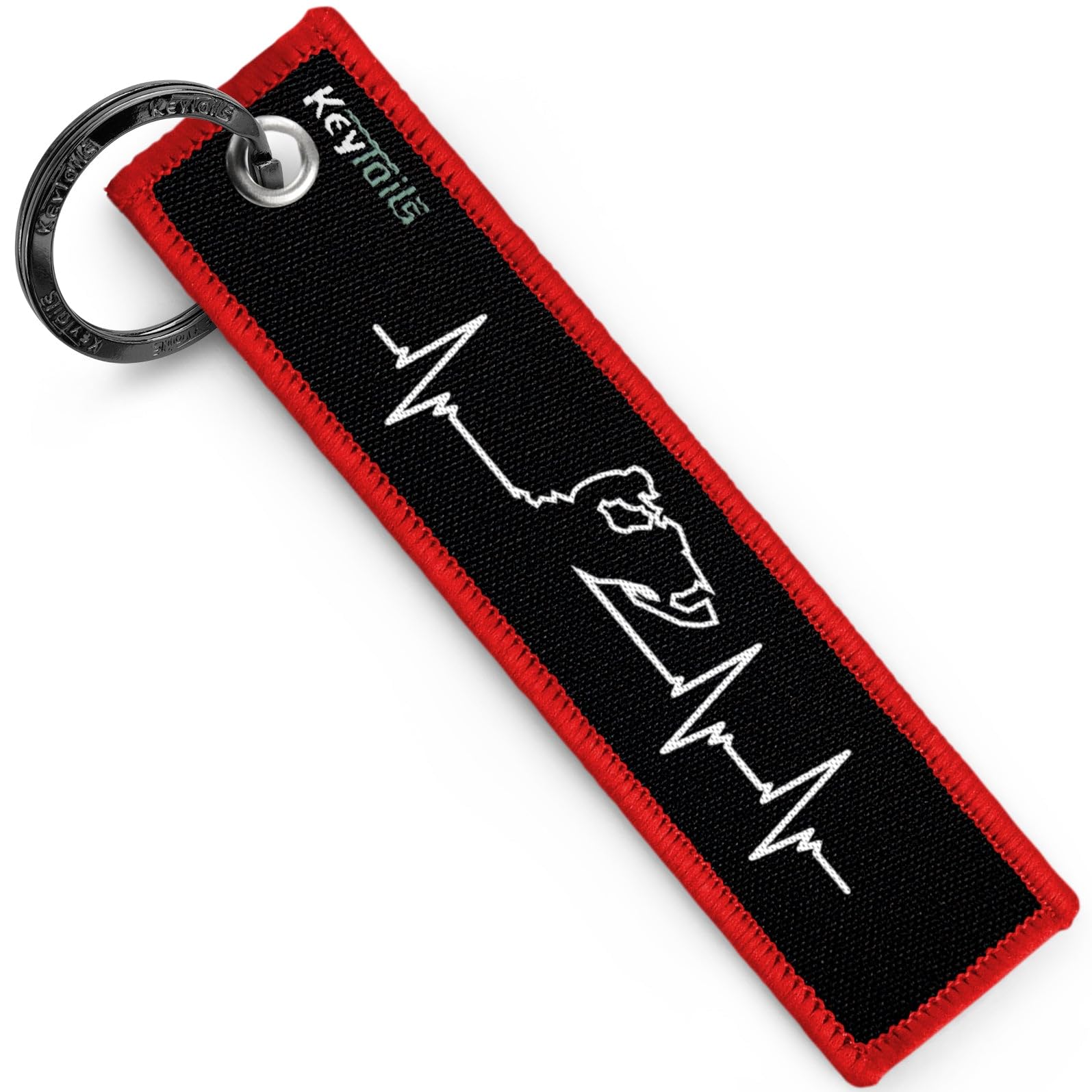 KEYTAILS Keychains, Premium Quality Key Tag for Snowmobile, Sled [Snowmobile - Heartbeat]