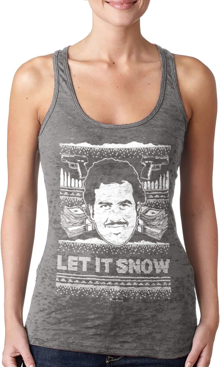 Let It Snow - Pablo Ugly Christmas Ladies Racerback Tank Top