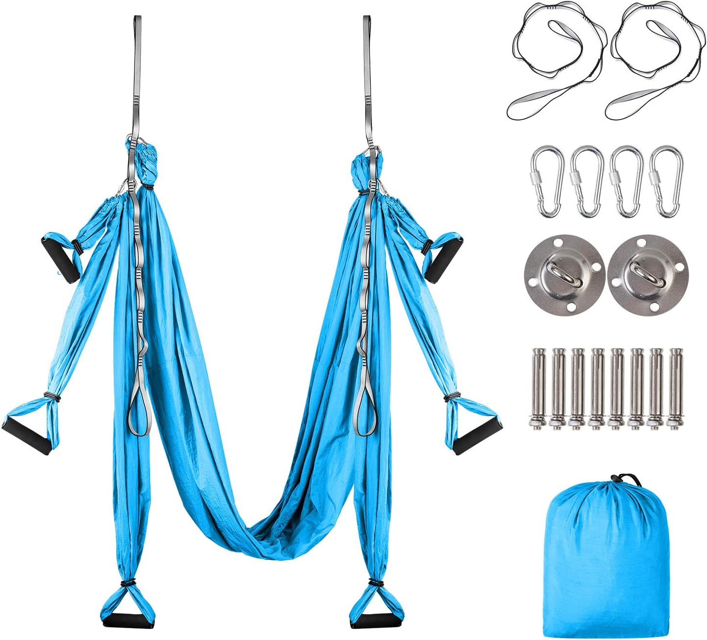 LAKWAR Arial Yoga Silk Swing for Inversion Sling Exercise with 6 Extension Hanging Straps Home & Outdoor Swing Set