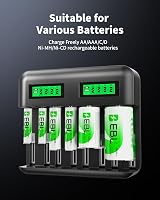 EBL LCD Universal Battery Charger 8 Bay AA AAA C D Ni-MH USB Type C 2A view 7