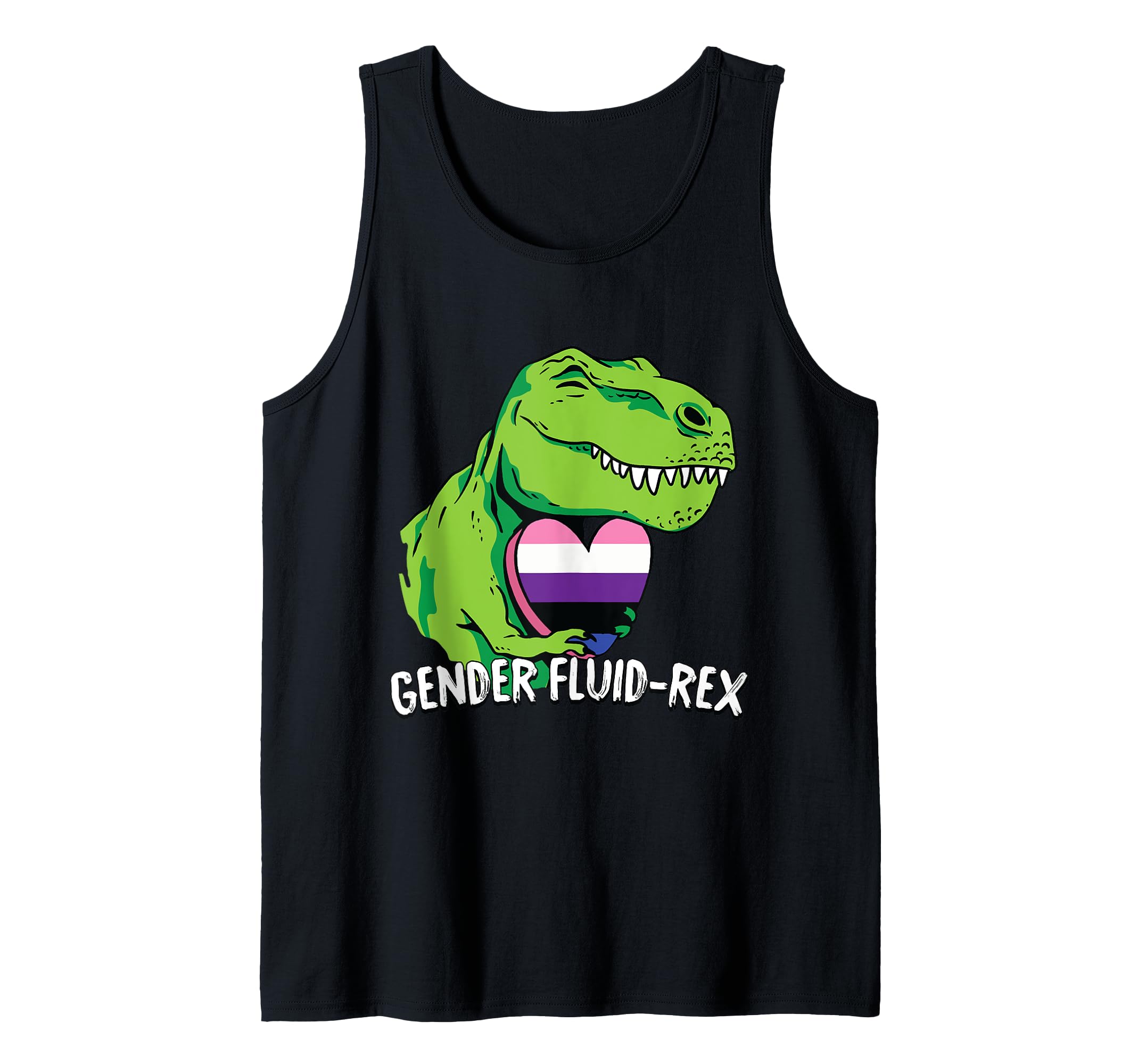 Gender Fluid Rex LGBT-Q Pride T-Rex Dino-Saur Proud Ally Tank Top