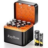 RayHom Rechargeable 8 AA and 8 AAA Lithium Batteries with Charger, 1.5 V Double A Triple A High-Capacity Rechargeable Batteries, 16 Slot Li-ion Battery Charger