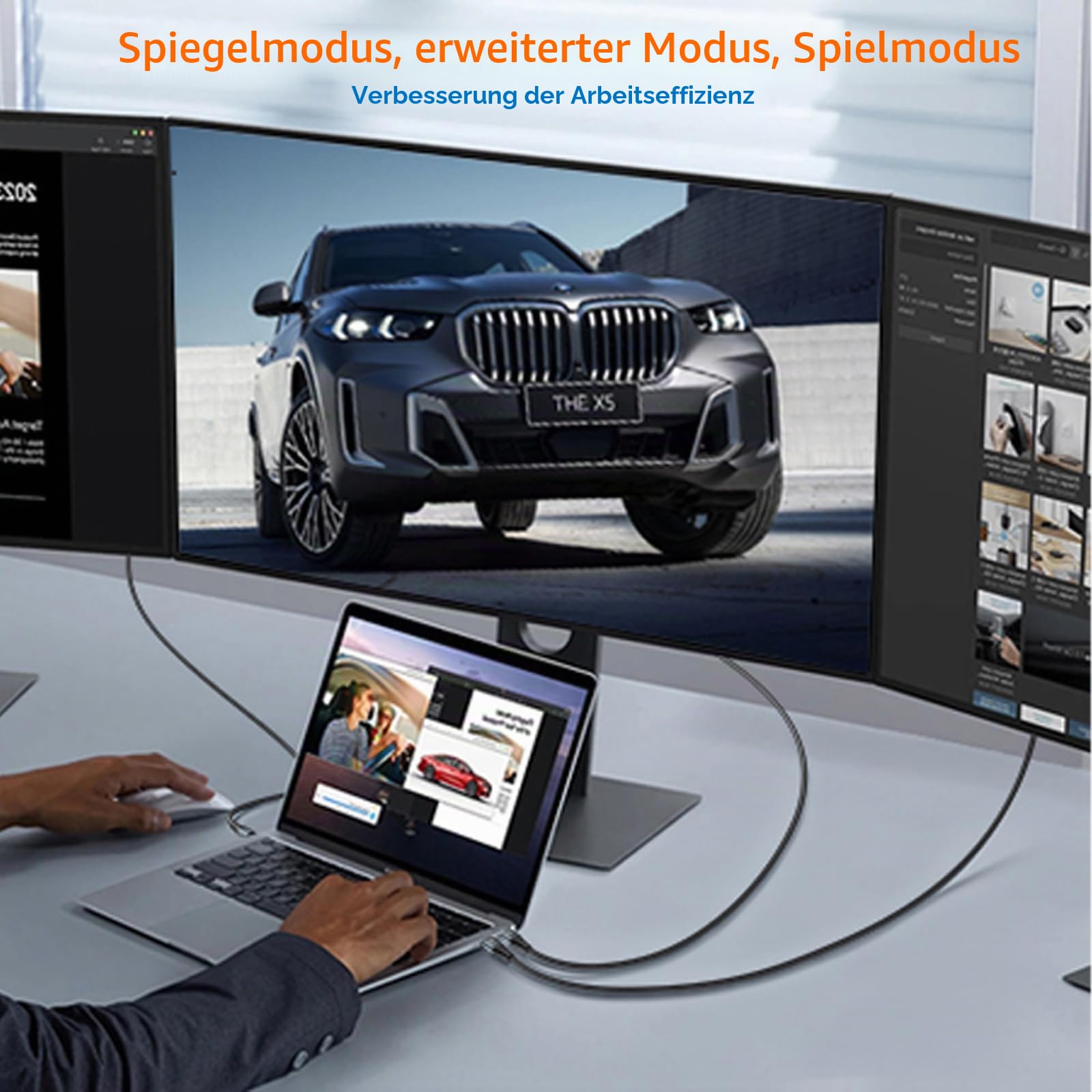 USB C auf HDMI Kabel 4K 2M (4K@30Hz)，USB Typ C zu HDMII 4K UHD Kabel Thunderbolt 5/4 Adapter Kompatibel für i Phone 17 16 15 Pro Max,MacBookPro/Air,iMac,iPad,Samsung S26 S25 zu S20,Surface,Dell,HP 6