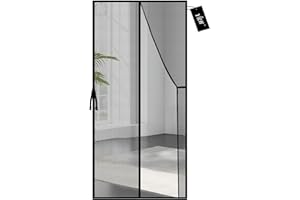 YRH Magnetic Fly Screen Door,Fiberglass Enhanced Screen Mesh,with Stay Open Buckles,Heavy Duty Self-Sealing Mesh,(Fit for Door Size:32x78 Inch,Screen Itself Size:34x80 Inch,Black)
