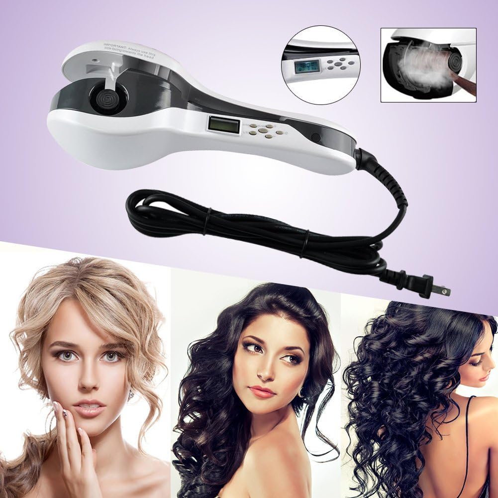 Negative Anion All Auto Perfect Hair Curler Styling Curling Iron Hair Curling Tools (White)