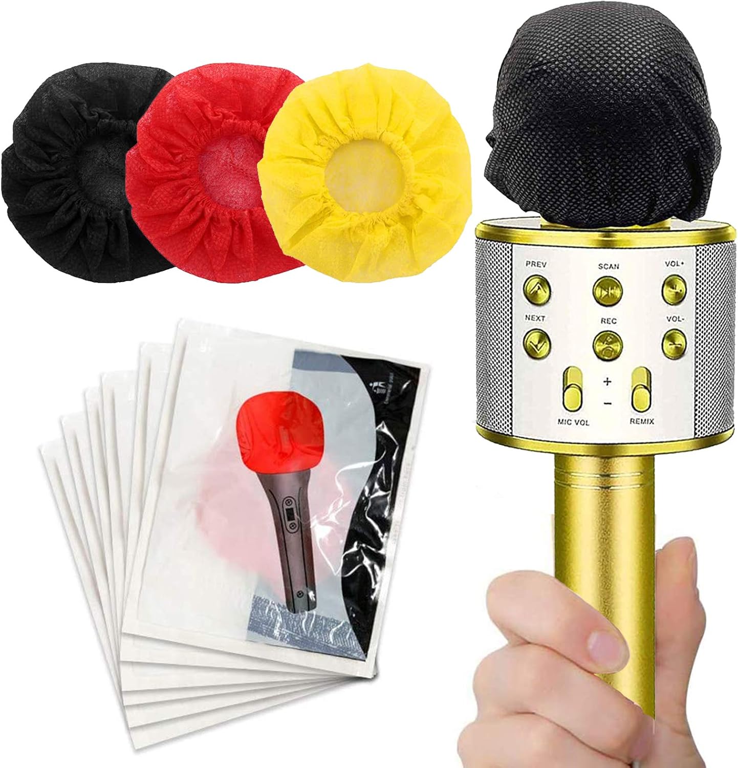 200 PCS Disposable Microphone Cover, NonWoven Mic Cover No