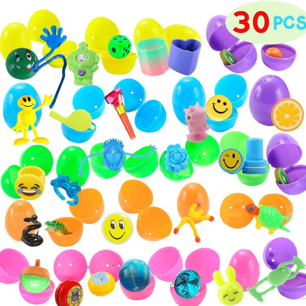 30 Pieces Easter Eggs Filled Mini Toys for Kids Easter Hunt