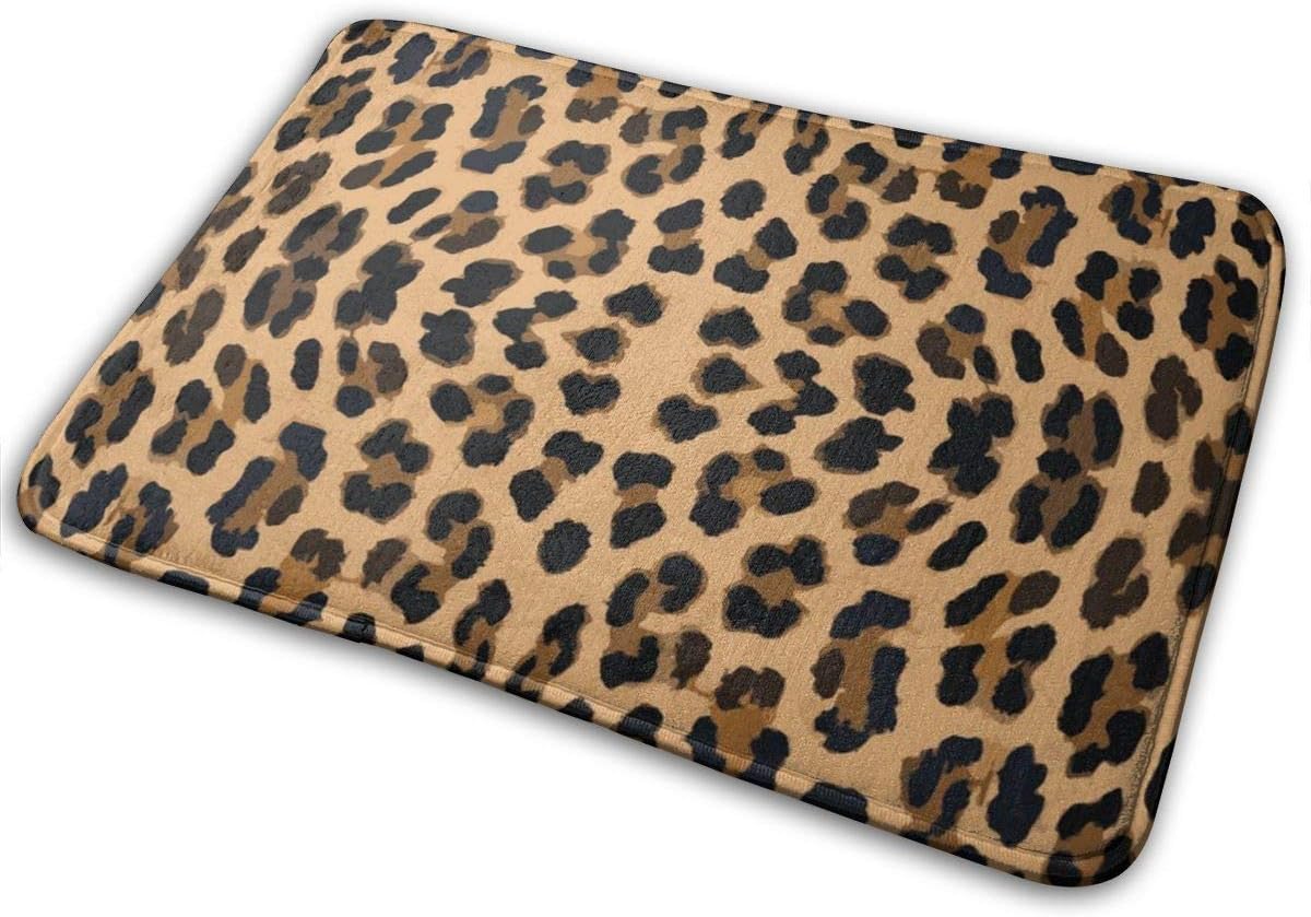 Utdestine Door Mat Leopard Print Skin Washable Outside Door Mats Front