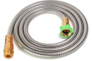 SUNIFIER Metal Short Garden Hose 6 ft, 8 ft, 12 ft Flexible Stainless Steel Garden Hose 15 ft, 30 ft, 50 ft Heavy Duty Water Hose With High Pressure Hose Nozzle Sprayer Flexible Water Hose (8FT)