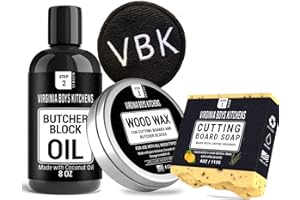 Virginia Boys Kitchens Butcher - Block Oil - no Mineral Oil - Food Grade Conditioner and Oil - Use for Wooden Cutting Boards - Full Size Wax and Oil and Wax Applicator and Soap - Gift Packaging