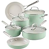 KitchenAid - 10-Piece Hard Anodized Nonstick Ceramic Cookware Set (Pistachio)