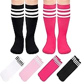 Sarfel 4 Pairs Youth Kids Toddler Soccer Socks Girls Boys Baseball Socks Kids Football Softball Accessories Team Sports