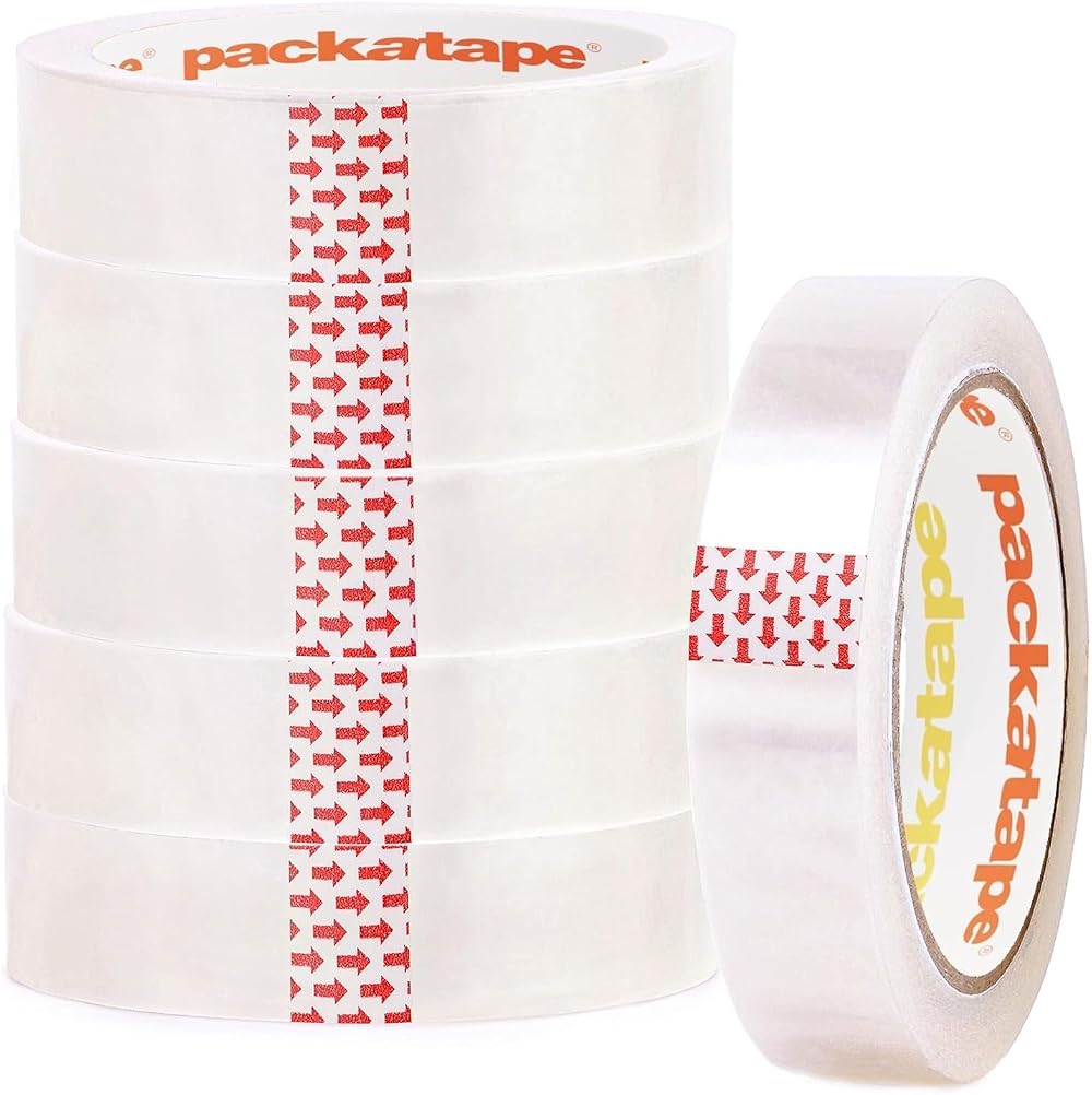Packatape 6 Extra Long Clear Tape Rolls 24mm x 66m Gift Wrapping