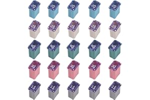 25pcs Automotive Miniature Box Fuse, Colorful Portable Micro Cartridge Fuses Assortment Kits Slow-Blow FMM Fuse for Cars SUVs