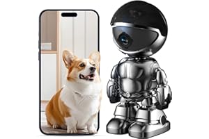 DYPCO Indoor Camera 2K 5G/2.4Ghz WiFi Home Security, Baby/Pet/Robot Camera with Phone App Motion Detection, Color Night Vision, Siren Alarm, Two-Way Talk, Human Detection
