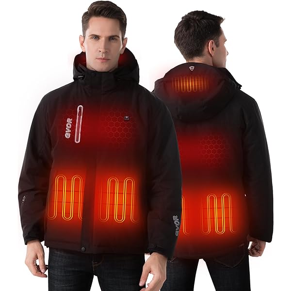 Heated Jacket For Men, Graphene Lightweight Heating Jackets Battery Pack 12v Fast Charge 18400mah Waterproof Windproof Winter Outdoor Soft Shell Electric