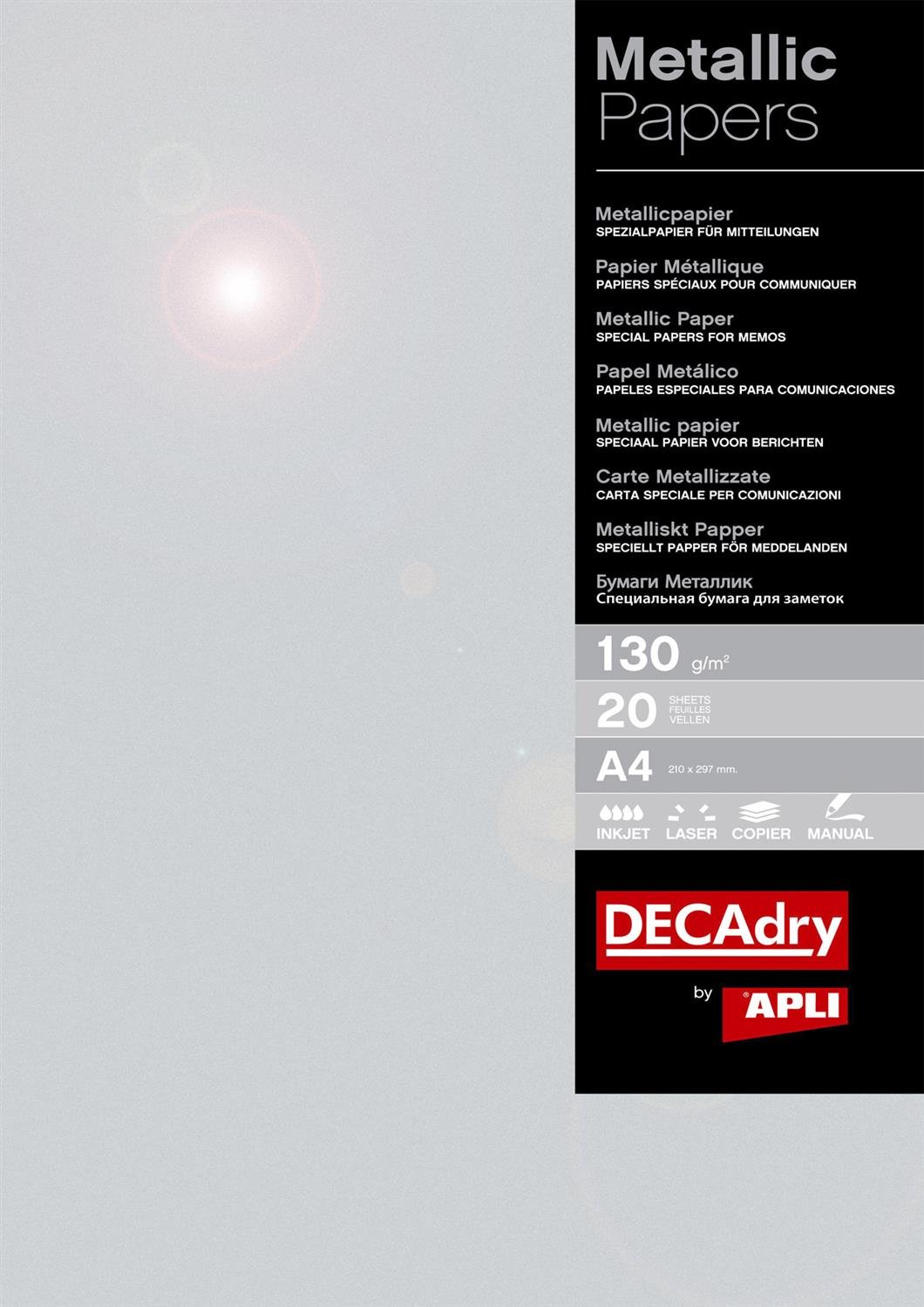 DECAdry Metallic Silver Paper 130gsm