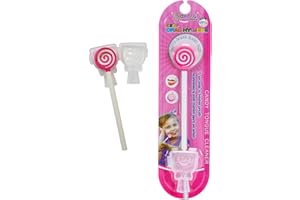 Kids Tongue Scraper or Cleaner Set – BPA-Free Plastic Dental Scrapers Helps Freshen Bad Breath, Remove Gunk – Multicolored with Easy-to-Grasp Handles and Brush Covers by 55Dental, Ages 2+ (Pink)
