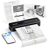 Itari M832 Portable Printers Wireless for Travel, 8.5 x 11, Black | 300dpi Inkless Small Bluetooth Compact Mobile for Home Use Support US Letter &amp; A4 Paper, Compatible with Phone &amp; Laptop