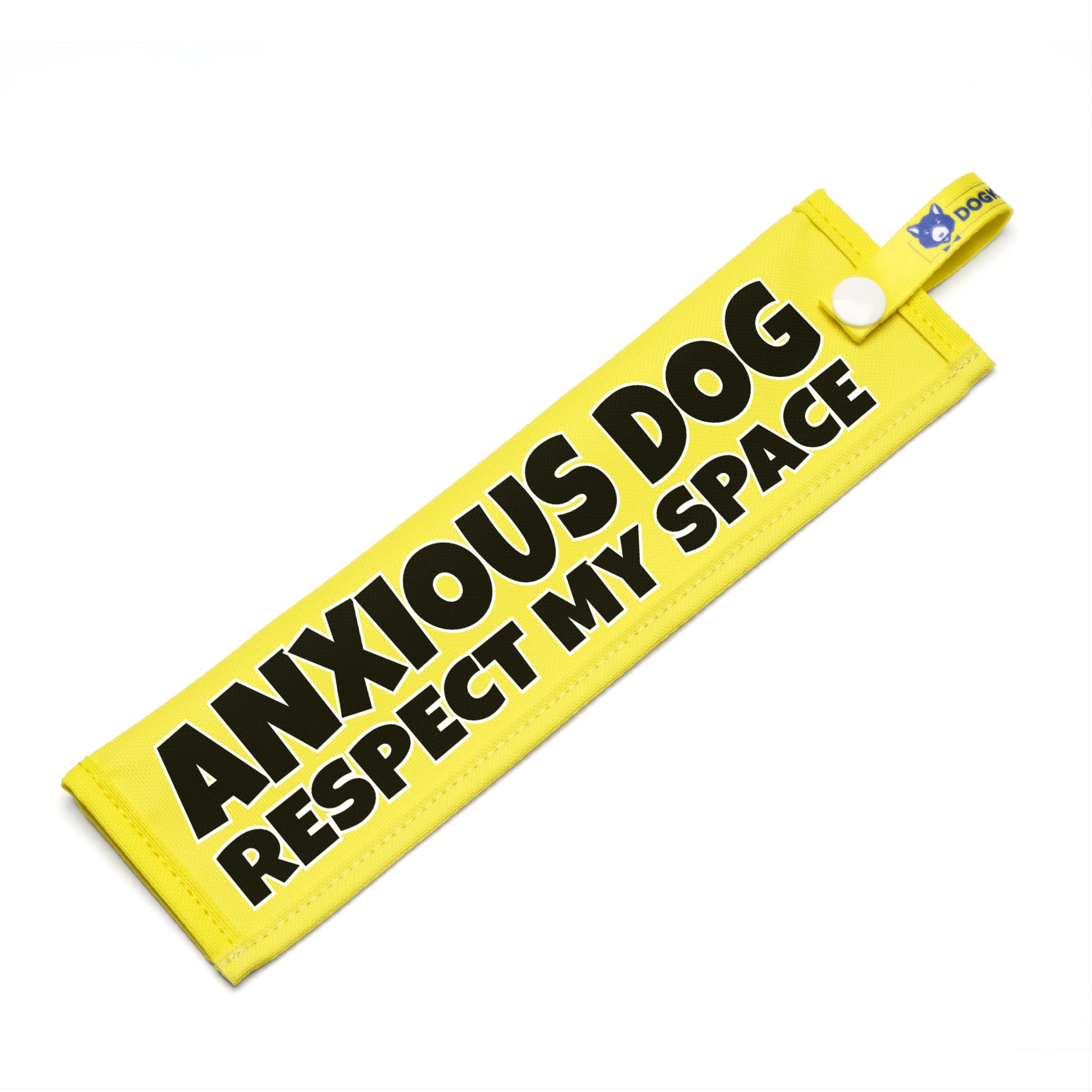 Anxious Dog - Respect My Space – Reactive & Nervous Warning Sign – High Visibility Space Awareness Dog Lead Sleeve – Waterproof Training Aid with Snap Attachment (Pain)