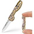 KeyUnity KK05 Mini Titanium Pocket Knife for Everyday Carry- Razor Sharp Folding Blade, Lightweight EDC Tool for Camping, Hiking and Outdoor (Skull)