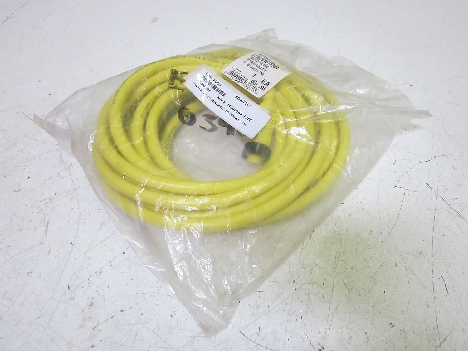 Brad Harrison 40903 Mini-Change Cordset 3P Female 12' 16-3 Pvc Cord (786788437817)