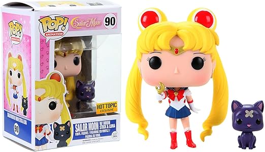 title=Funko 6580- Sailor Moon, Pop Vinyl Figure 90 Sailor Moon with Moon Stick and