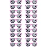 QYVEWY 20 Pairs Bulk Sunglasses for Adult Retro 70s 90s Cheap Glasses (Pink)