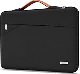TECOOL 14 Inch Laptop Sleeve Case with Handle Pockets Black