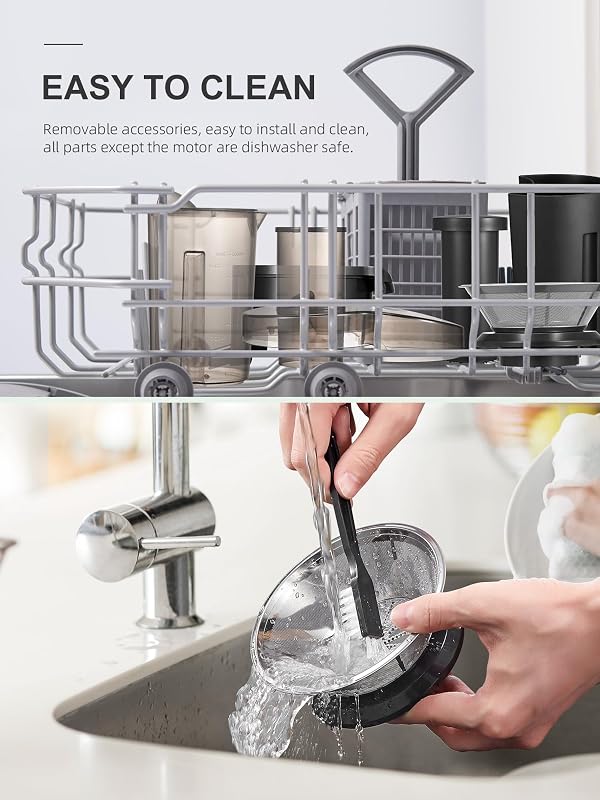 Spremiagrumi, centrifuga con vano di riempimento da 3 pollici, facile da pulire, in acciaio inox, senza BPA, ideale per frutta e verdura (Argento, 500W)