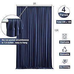 20ft x 10ft Wrinkle Free Navy Blue Wedding Backdrop