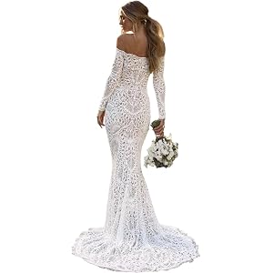 Beach Wedding Dresses for Bride Long 2026 - Lace Appliques Mermaid Bridal Gowns Satin Tulle Chiffon Boho Wedding Gowns